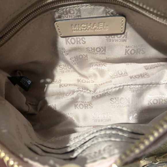 Michael Kors Monogram Mini Apricot Pink Shoulder Crossbody Bag - Picture 11 of 14